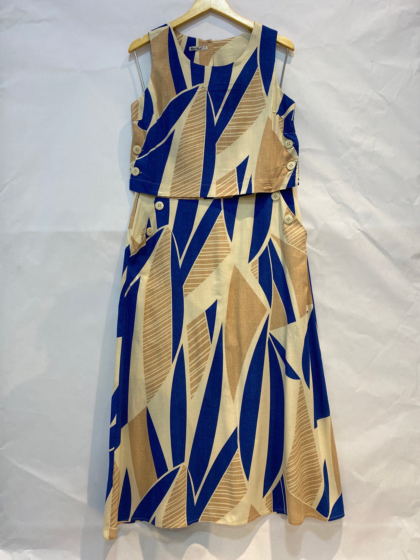 Conjunto Cropped e Saia Estampado 90376