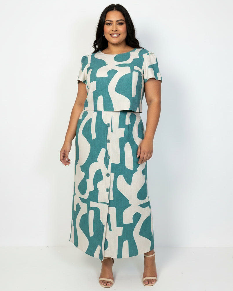 Conjunto Plus de Saia e Cropped 91601