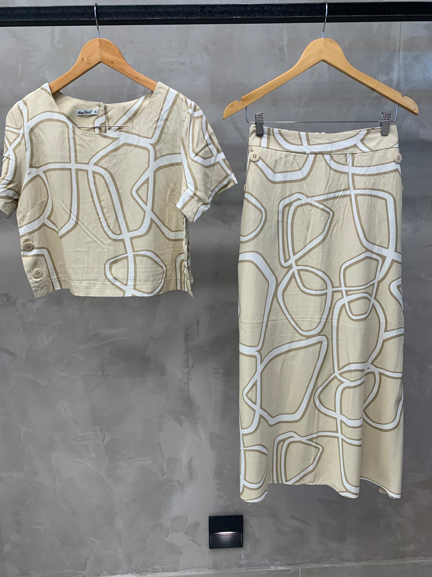 Conjunto Saia e Cropped Estampado 90562