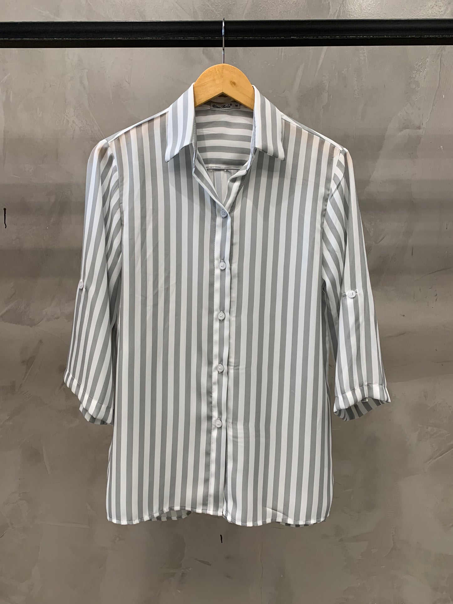 Camisa Listrada Manga Média 04976