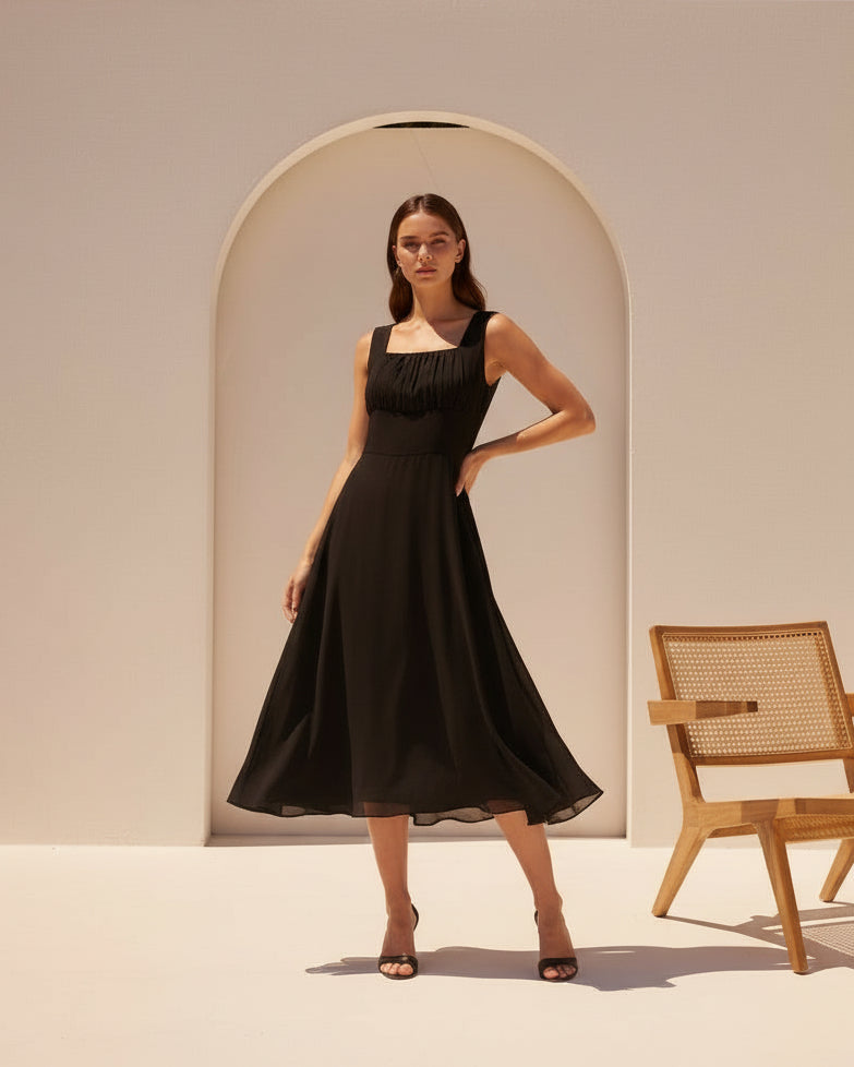 Vestido Midi liso 91791