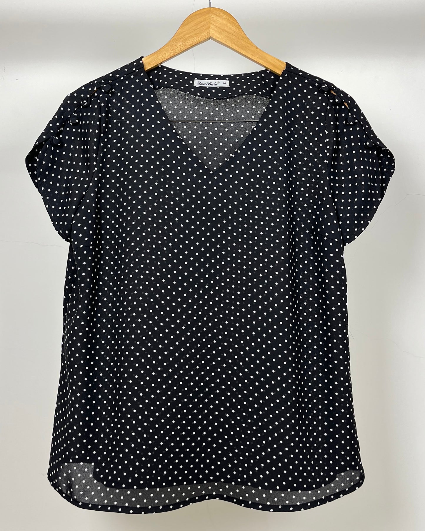 Blusa Botões Decote V Póa Crepe 60722