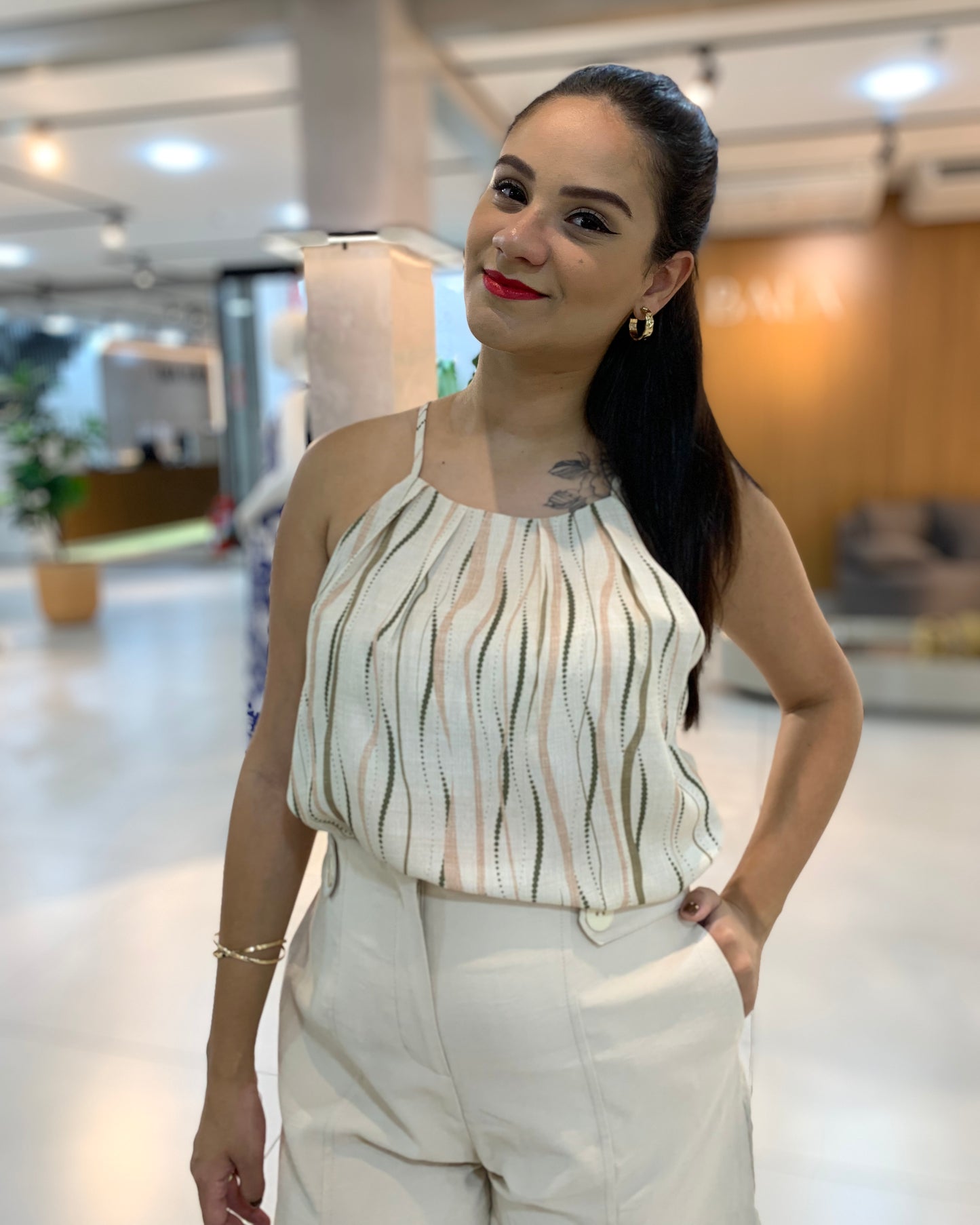 Regata Alça Fina Estampada 48824