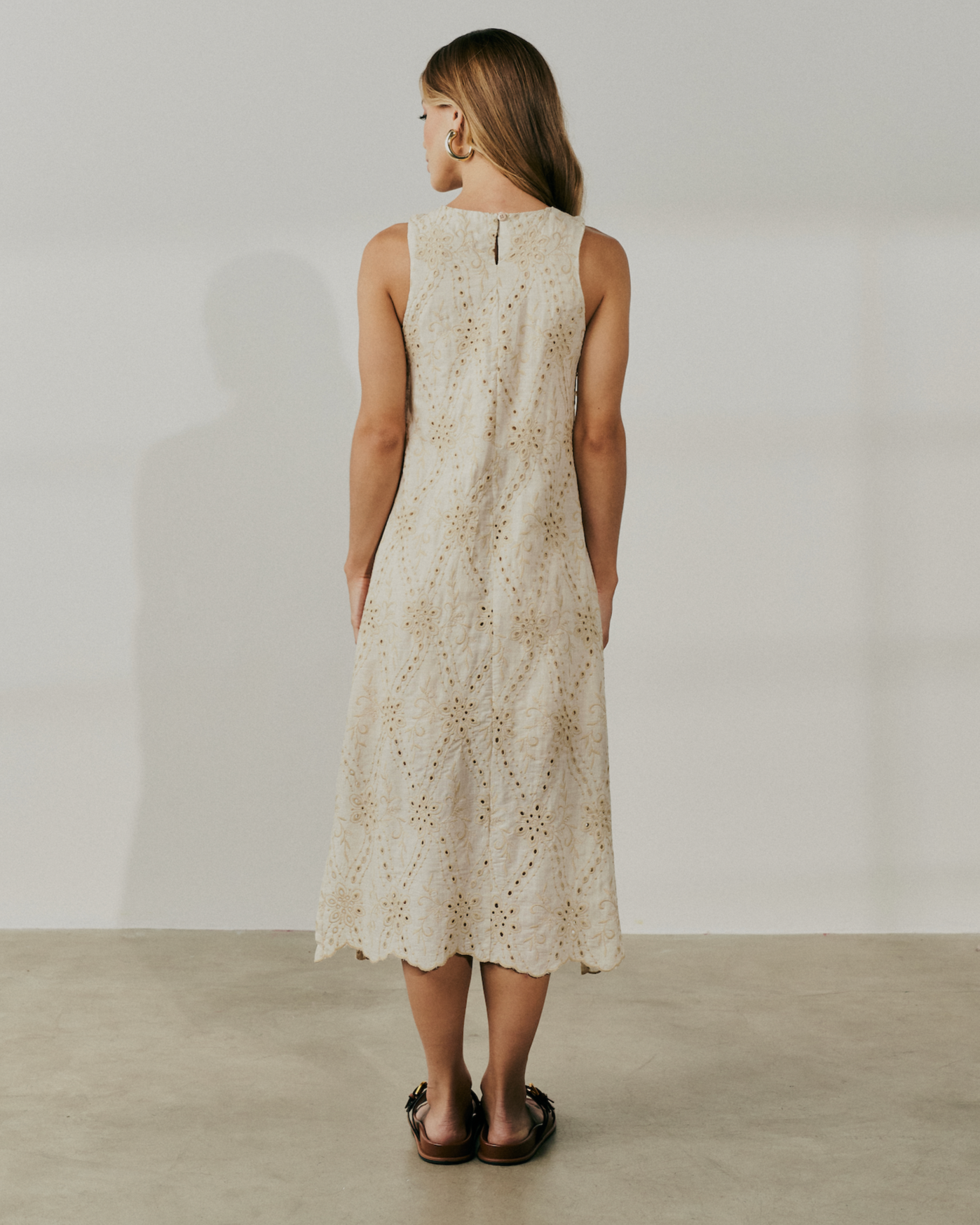 Vestido Midi Laise Bege 91070