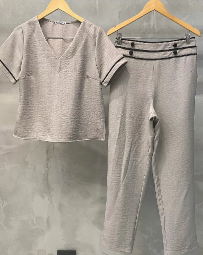 Conjunto Calça e Blusa Decote V 09081