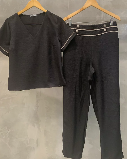 Conjunto Calça e Blusa Decote V 09081