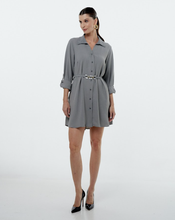Vestido Chemise Com Faixa 90620