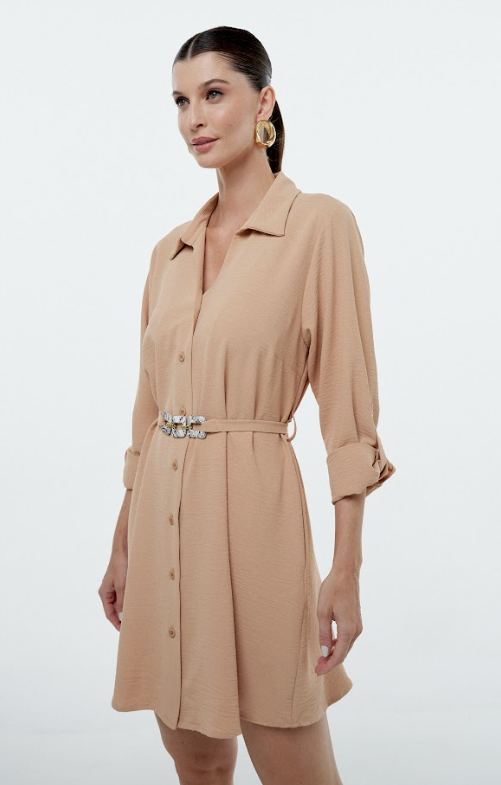 Vestido Chemise Com Faixa 90620