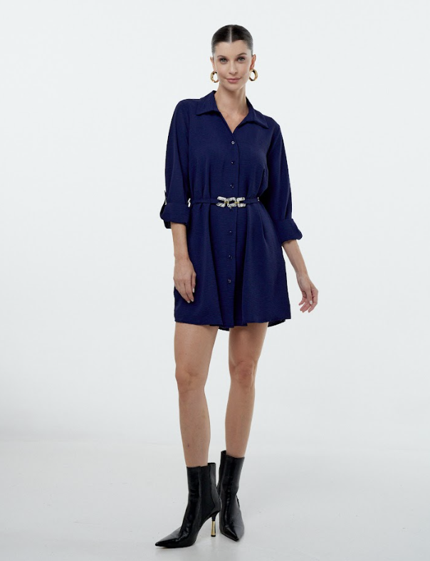 Vestido Chemise Com Faixa 90620