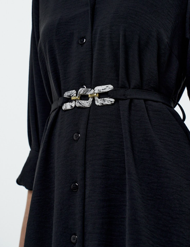 Vestido Chemise Com Faixa 90620
