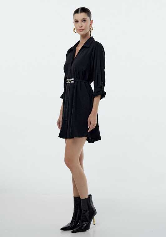 Vestido Chemise Com Faixa 90620