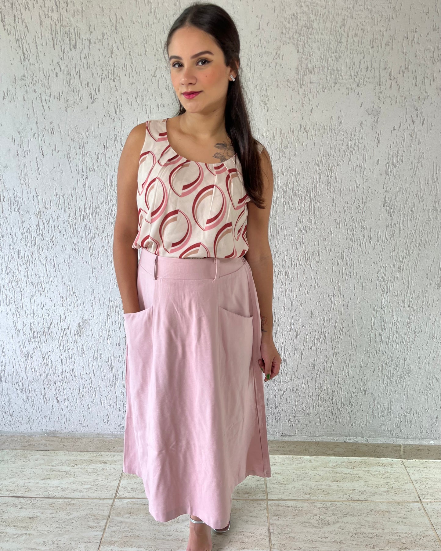 Saia Midi Com Faixa 91161