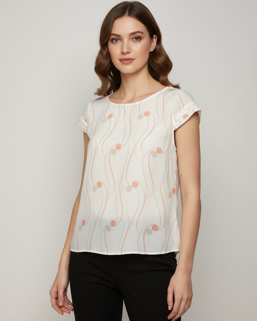 Blusa Gola Redonda Estampada 91822