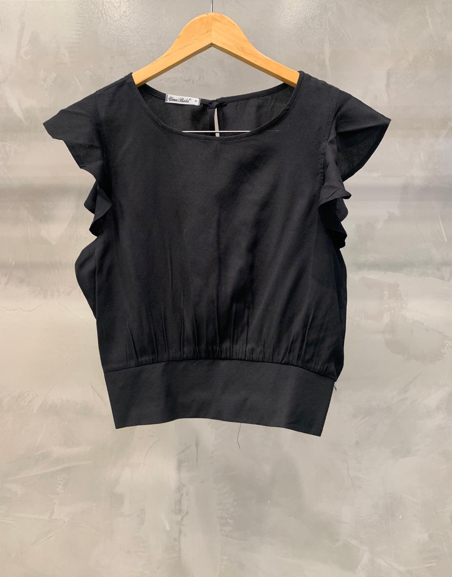 Cropped com Manga de Babado Viscose 70492