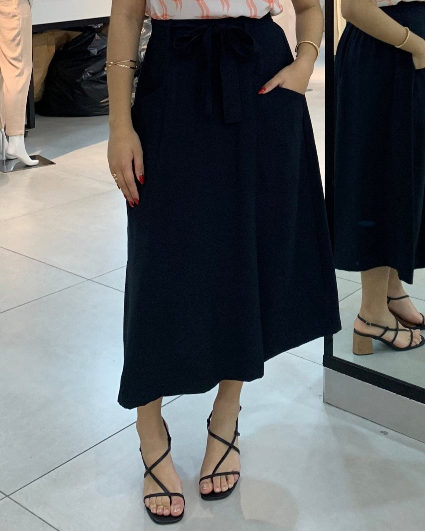 Saia Midi Com Faixa 91161