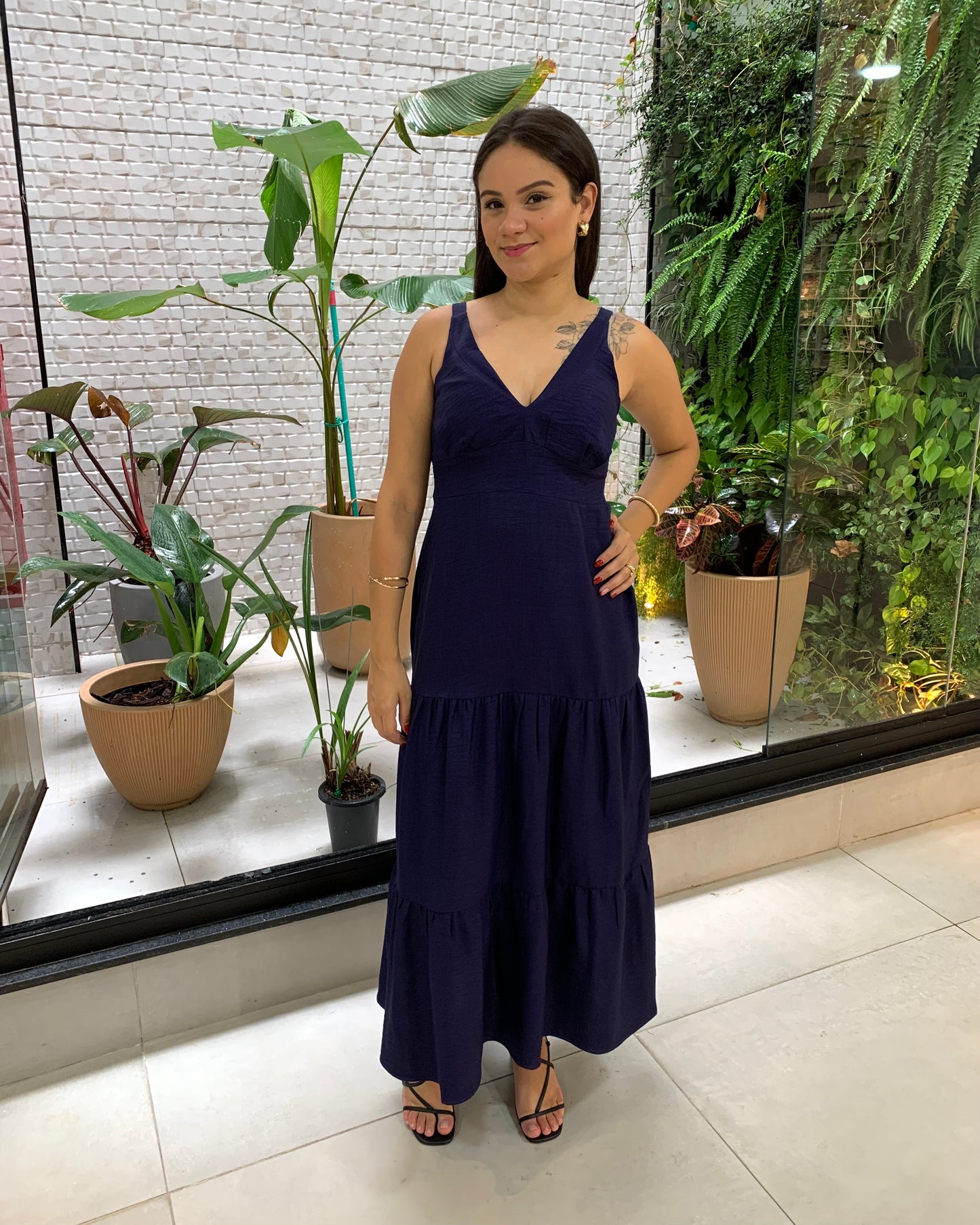 Vestido Longo Decote V 91300