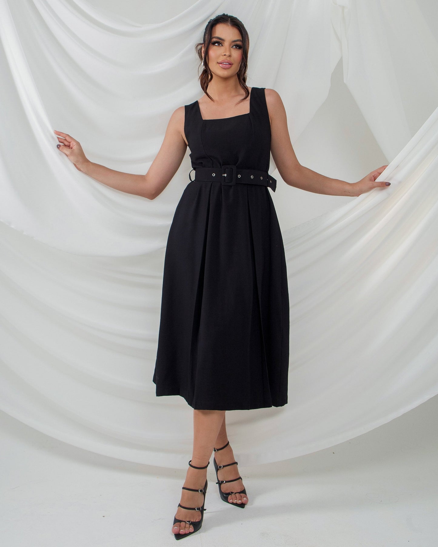 Vestido Midi Cinto 09094
