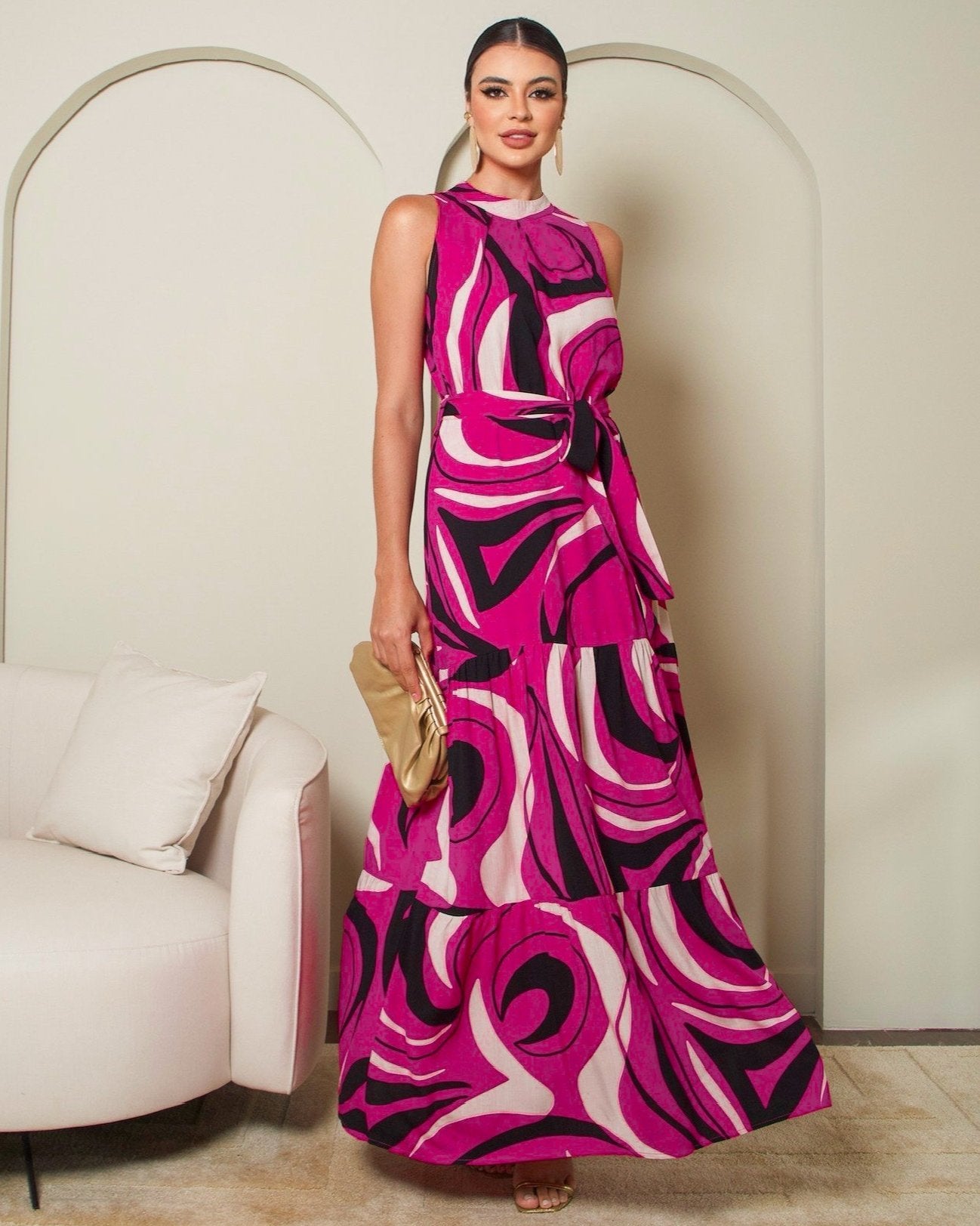 Vestido Longo Gola Alta 70600