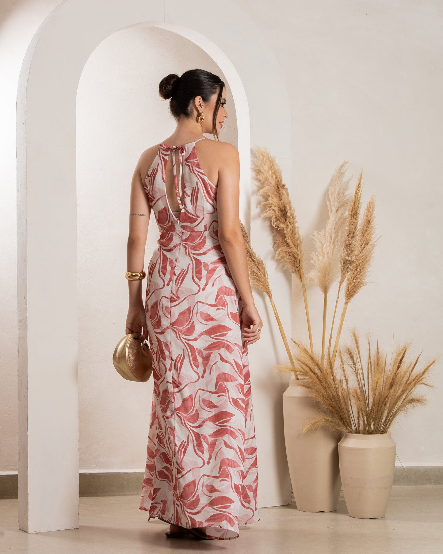Vestido Longo Folhagem 47976