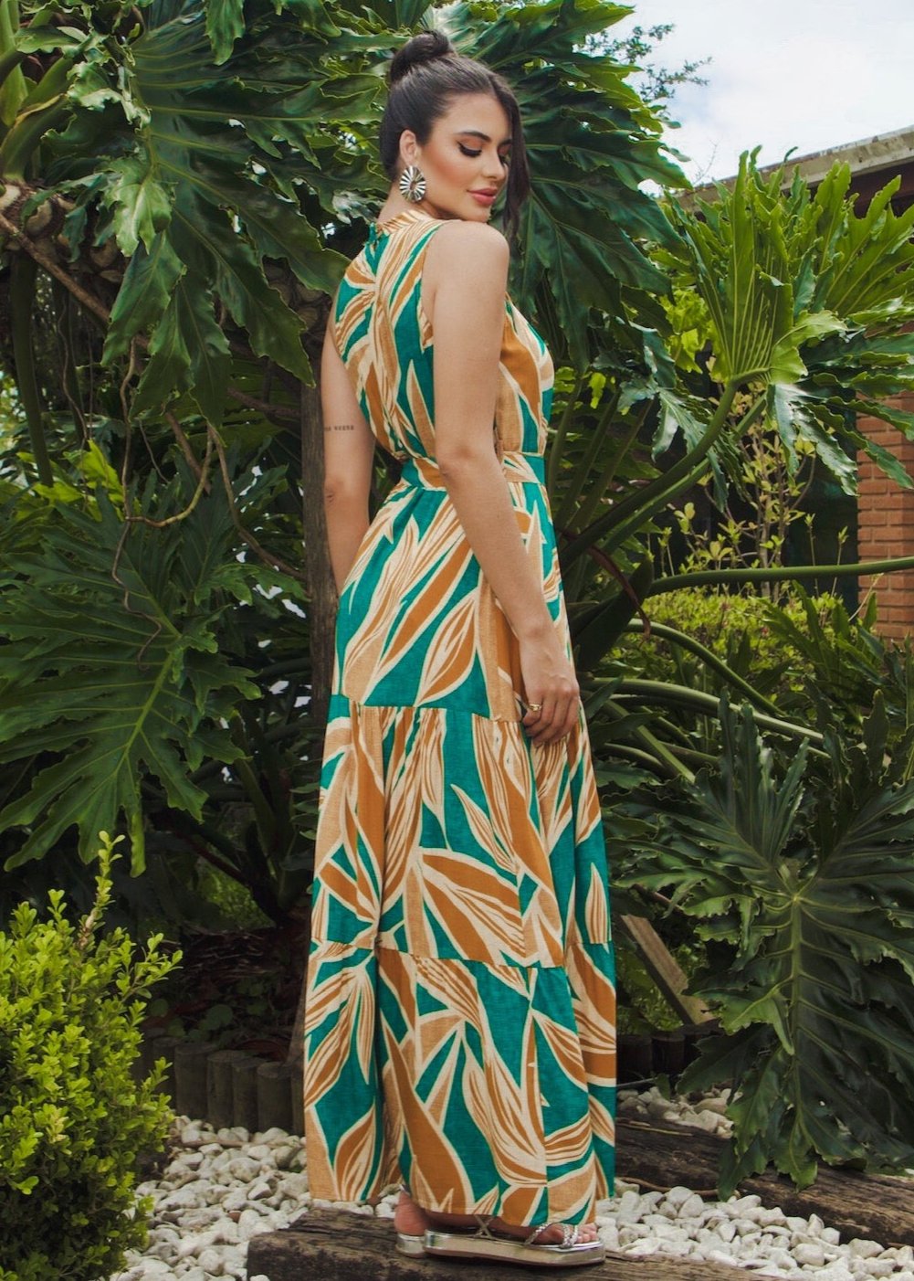 Vestido Longo Gola Alta 70600