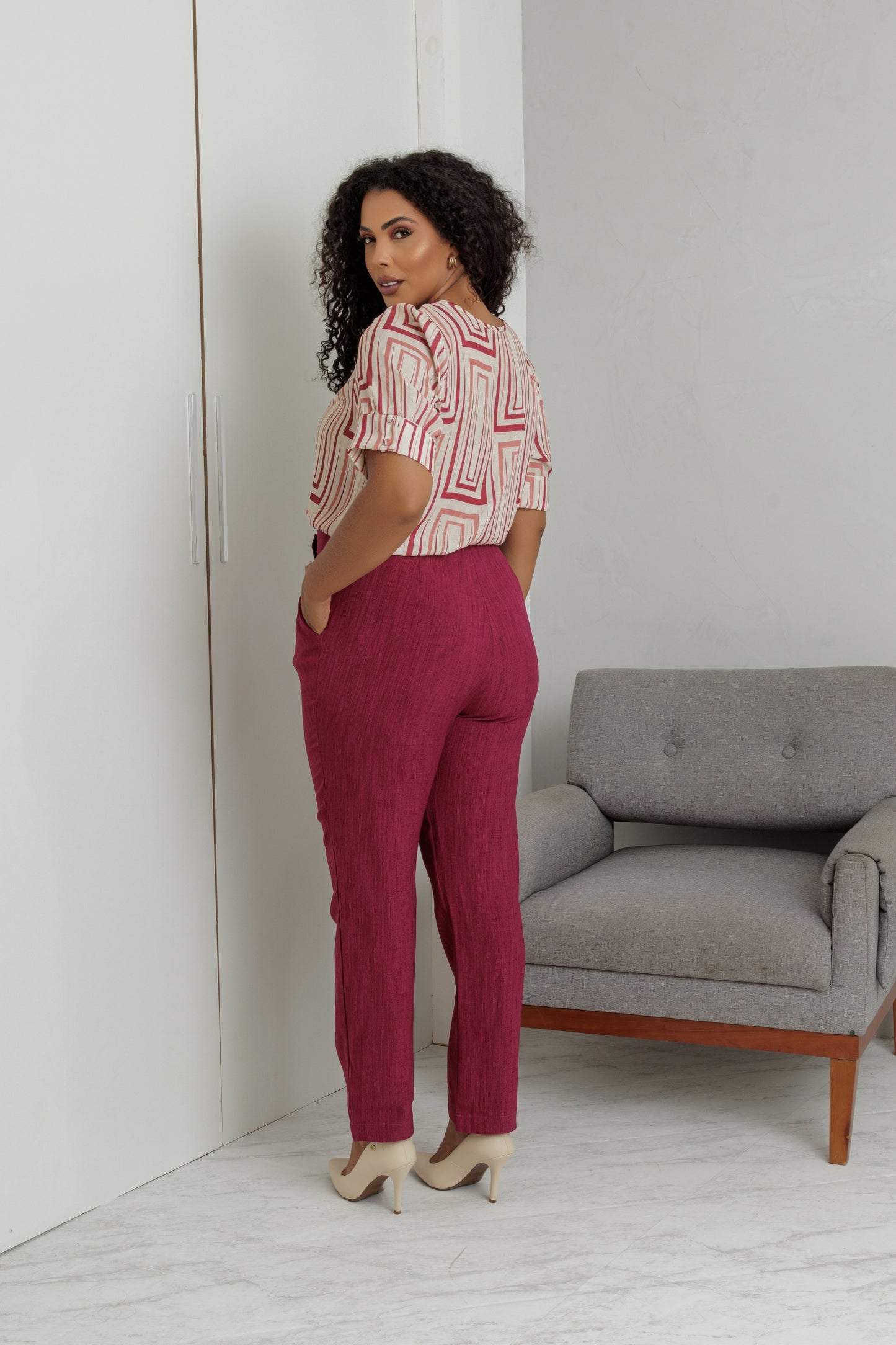 Blusa Manga Bufante Estampada 60050
