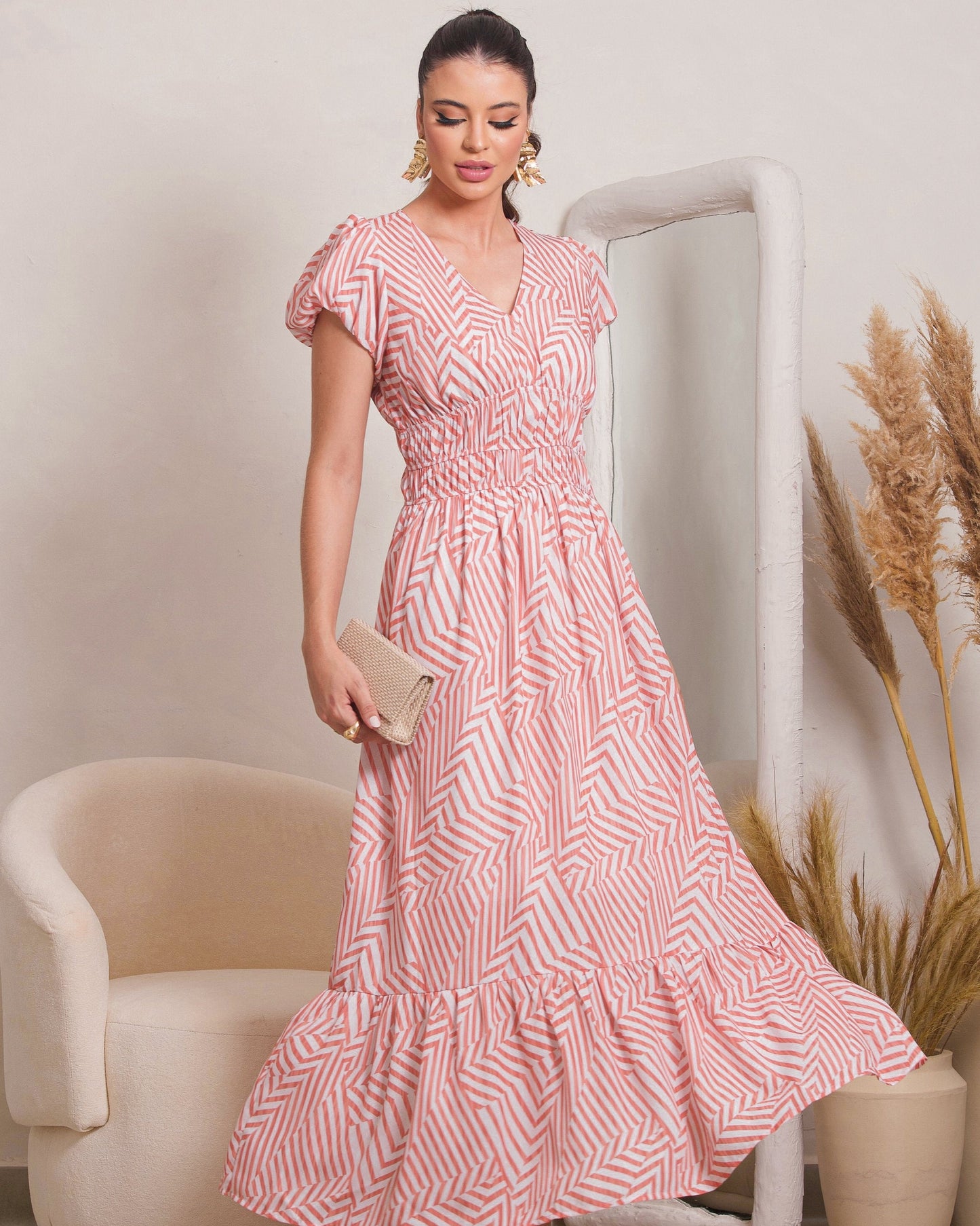 Vestido Longo Acinturado 90981
