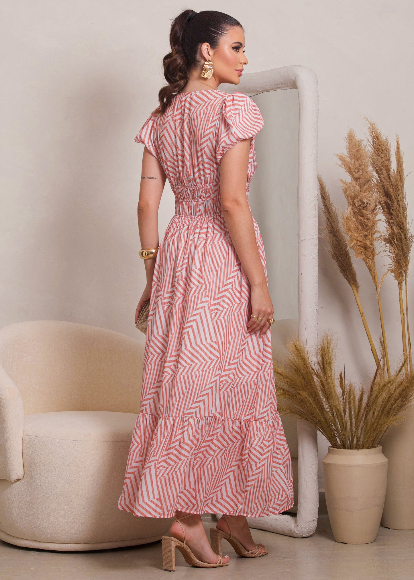 Vestido Longo Acinturado 90981