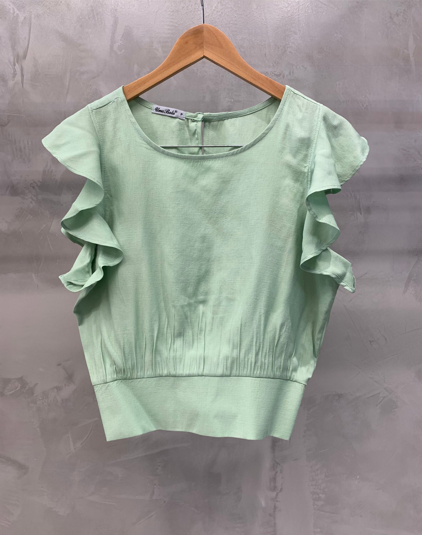 Cropped com Manga de Babado Viscose 70492