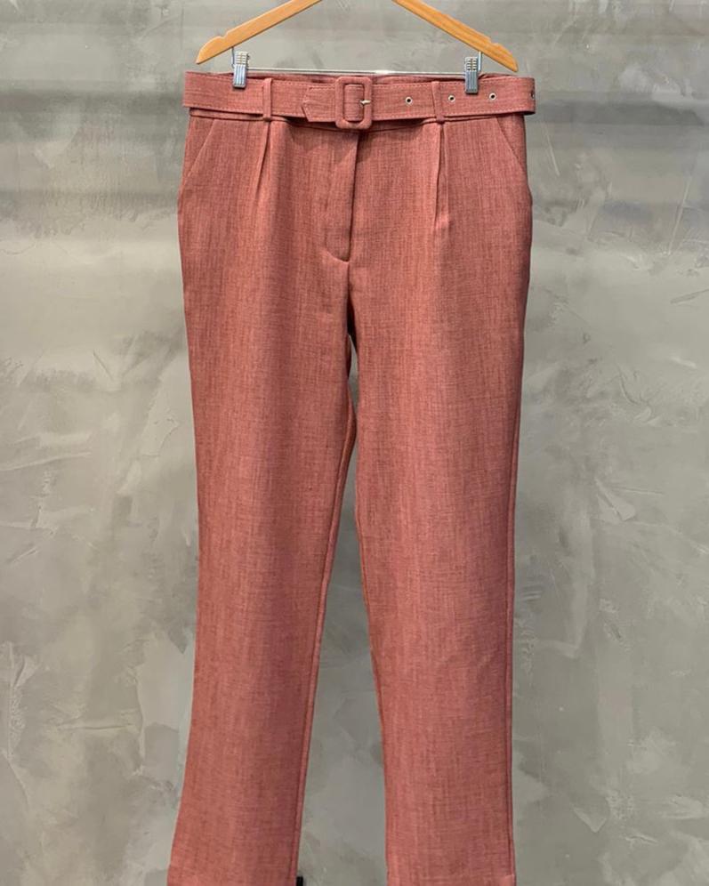 Calça Plus com Cinto Polylinho 02936