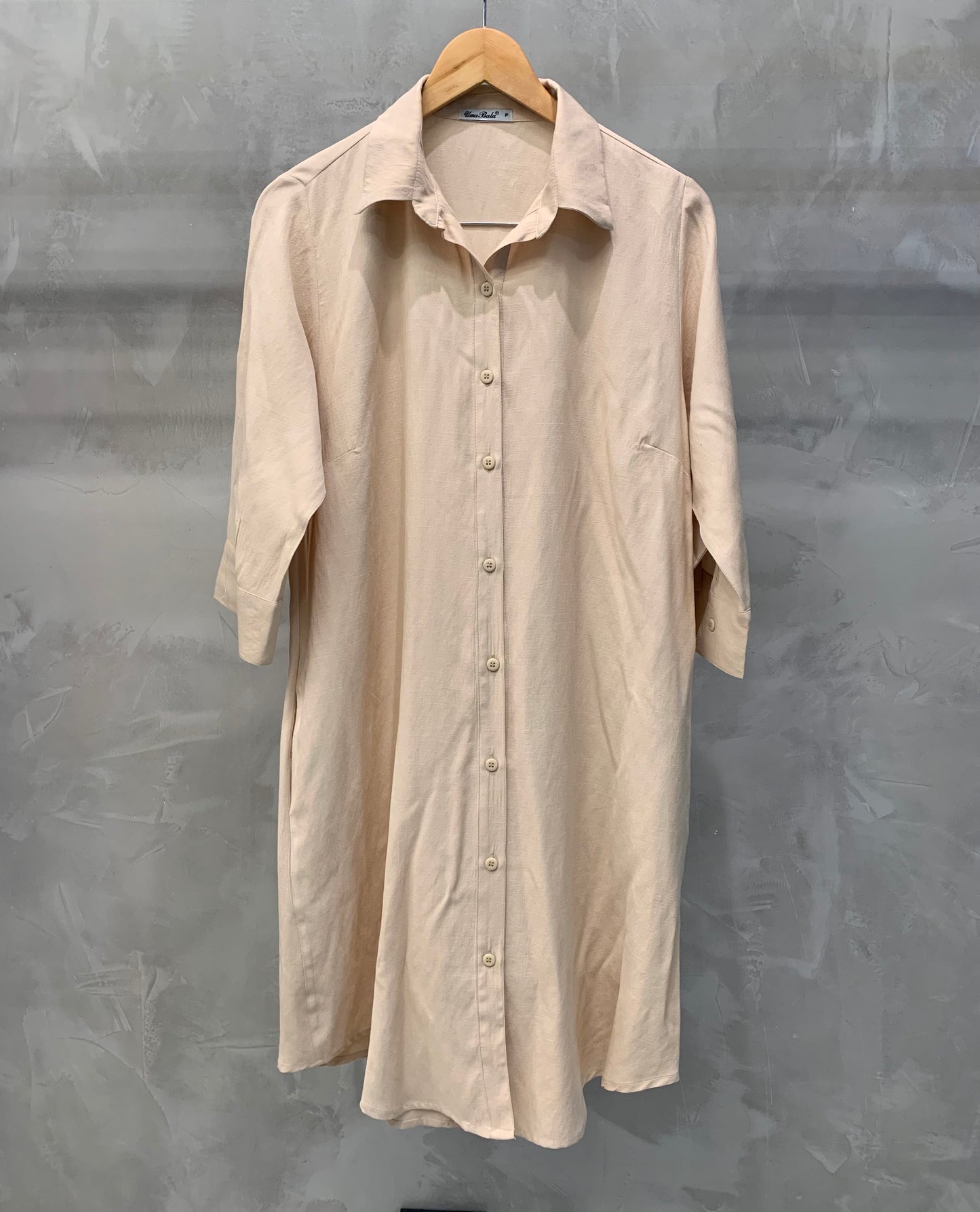 Vestido Chemise Liso De Viscose 09051