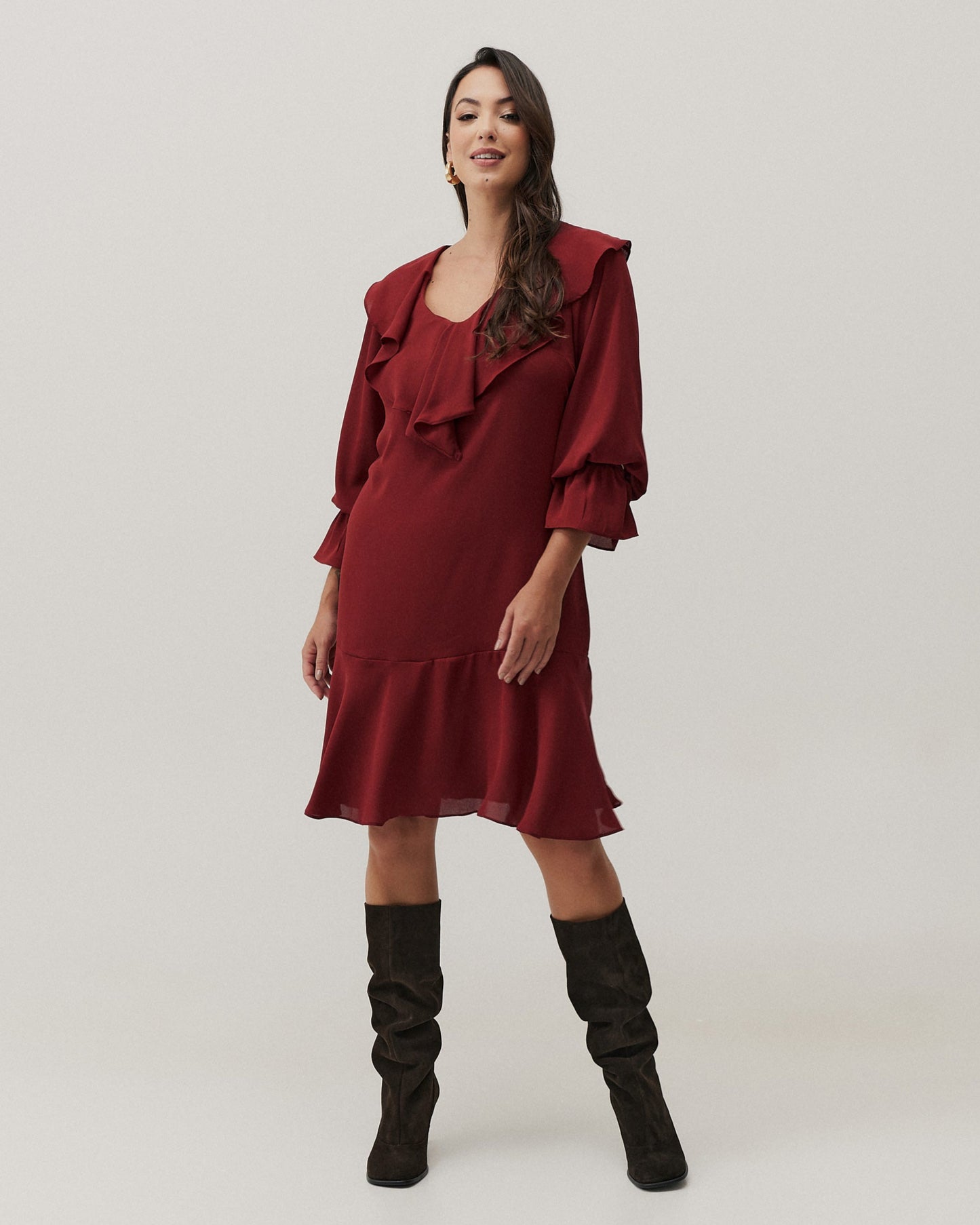 Vestido Curto com Babado 91480