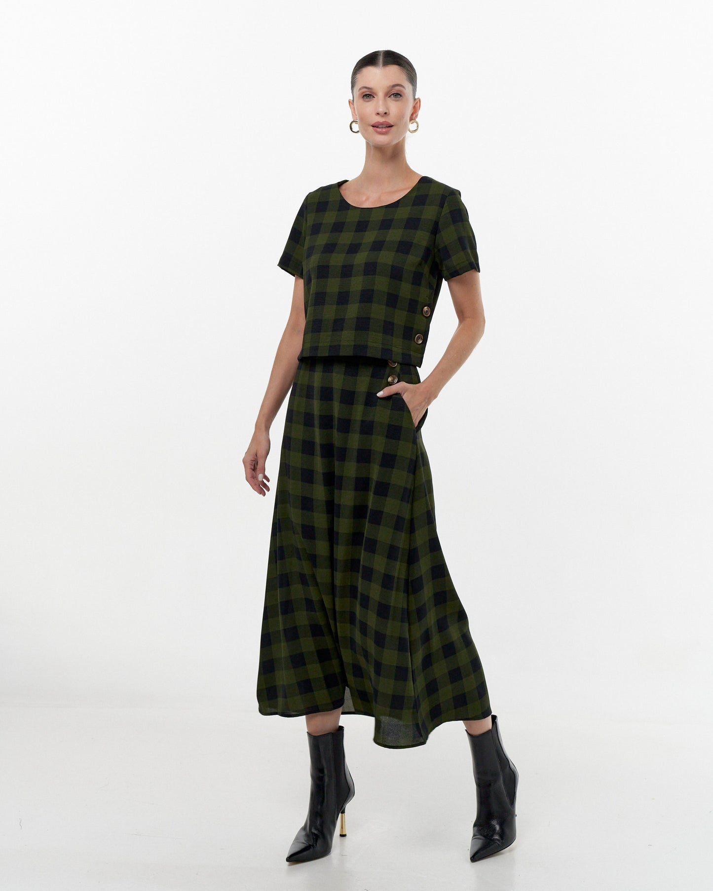 Conjunto Saia e Cropped Xadrez 90560