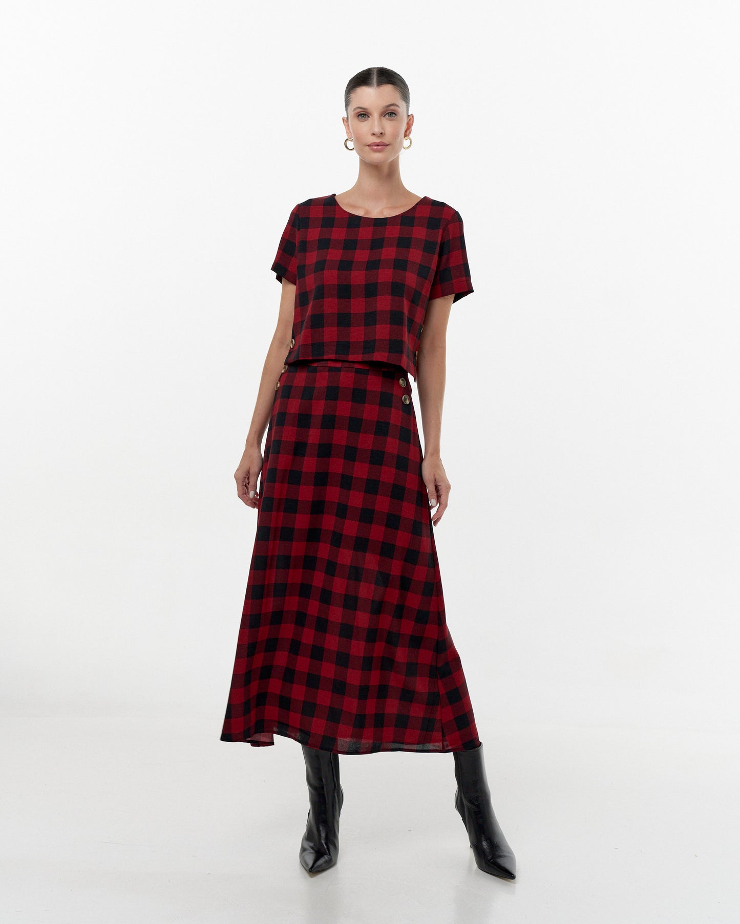 Conjunto Saia e Cropped Xadrez 90560