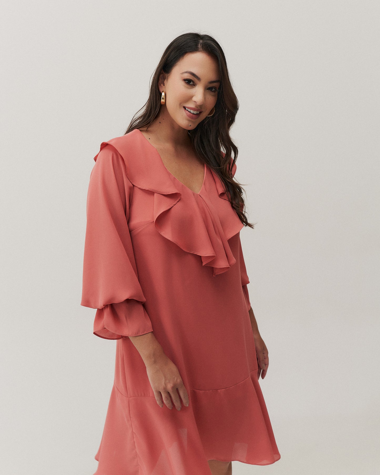Vestido Curto com Babado 91480