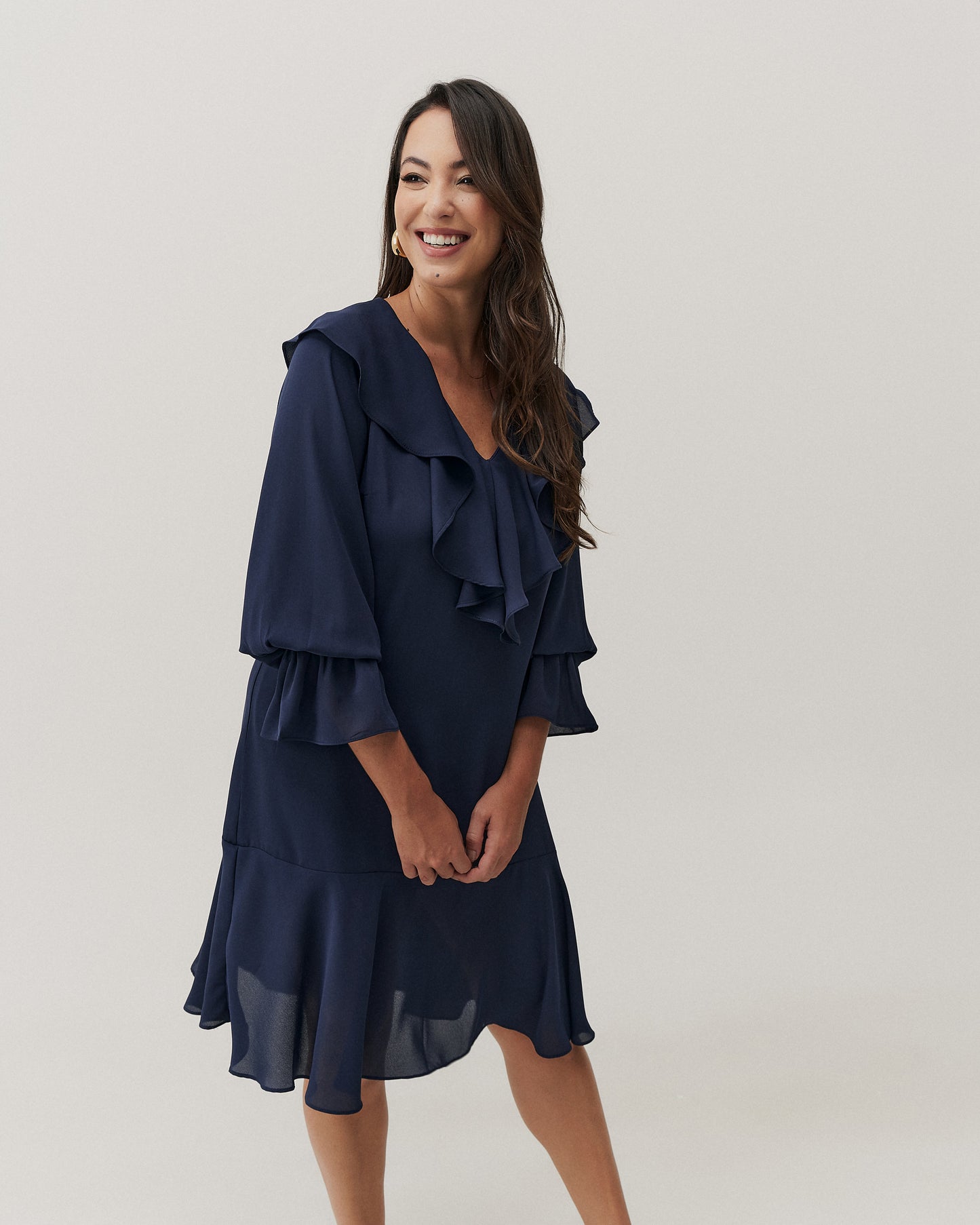 Vestido Curto com Babado 91480