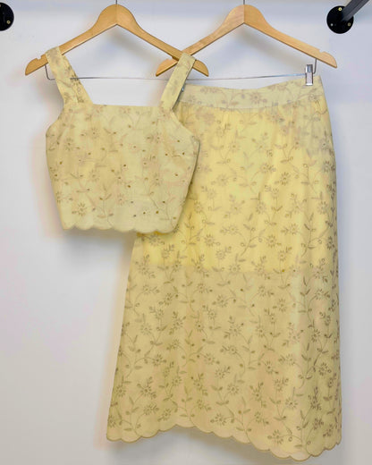 Conjunto Cropped e Saia Bordado 91082