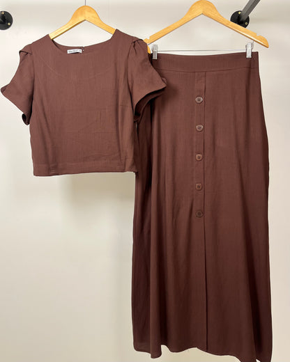 Conjunto cropped e saia 91560