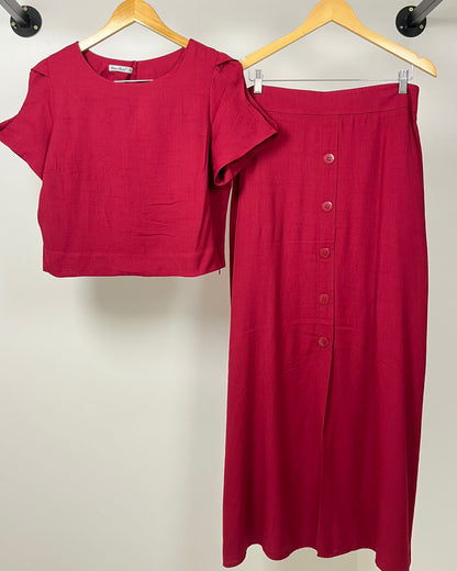 Conjunto cropped e saia 91560