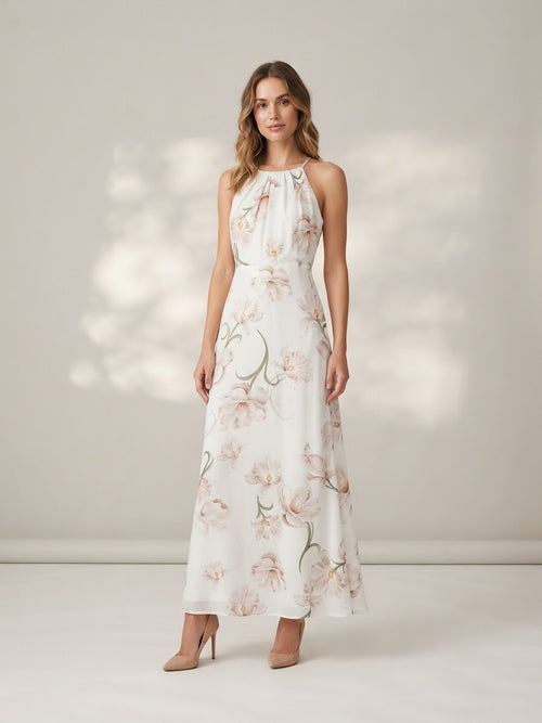 Detalhe da cor Floral Grande Bege