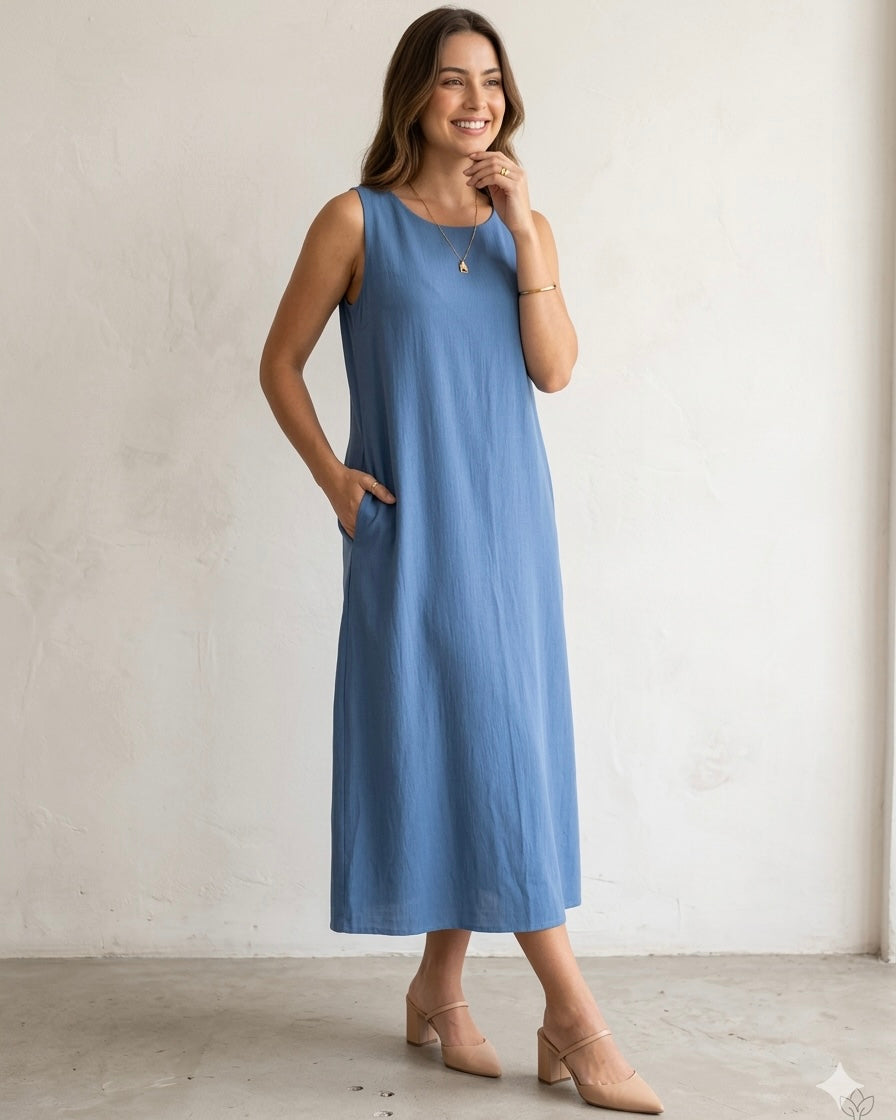 Vestido Midi De Viscose 90507