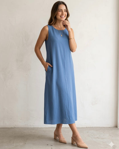 Vestido Midi De Viscose 90507