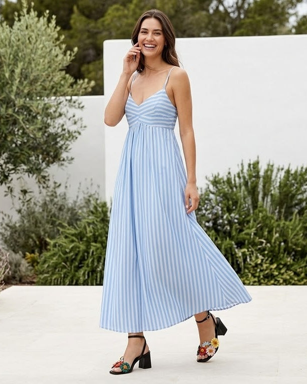 Vestido Listrado Midi 92710