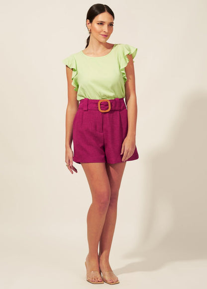 Shorts PolyLinho Cinto 02920