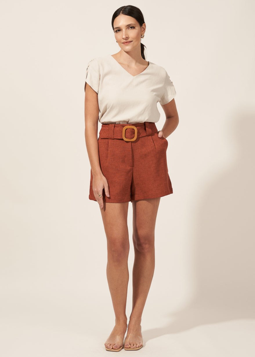 Shorts PolyLinho Cinto 02920