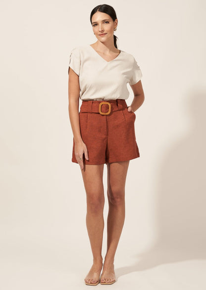 Shorts PolyLinho Cinto 02920