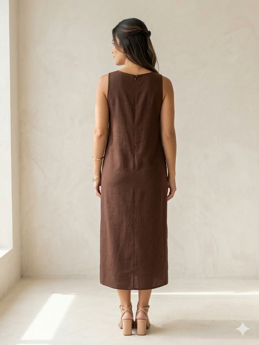 Vestido Midi De Viscose 90507
