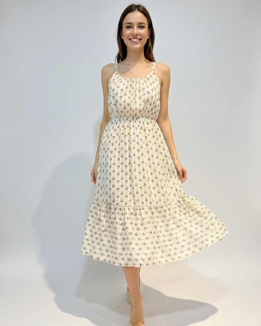 Vestido Midi Gola Franzida 60641