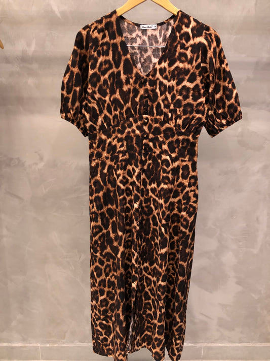 Vestido Mídi Onça Marrom 70284
