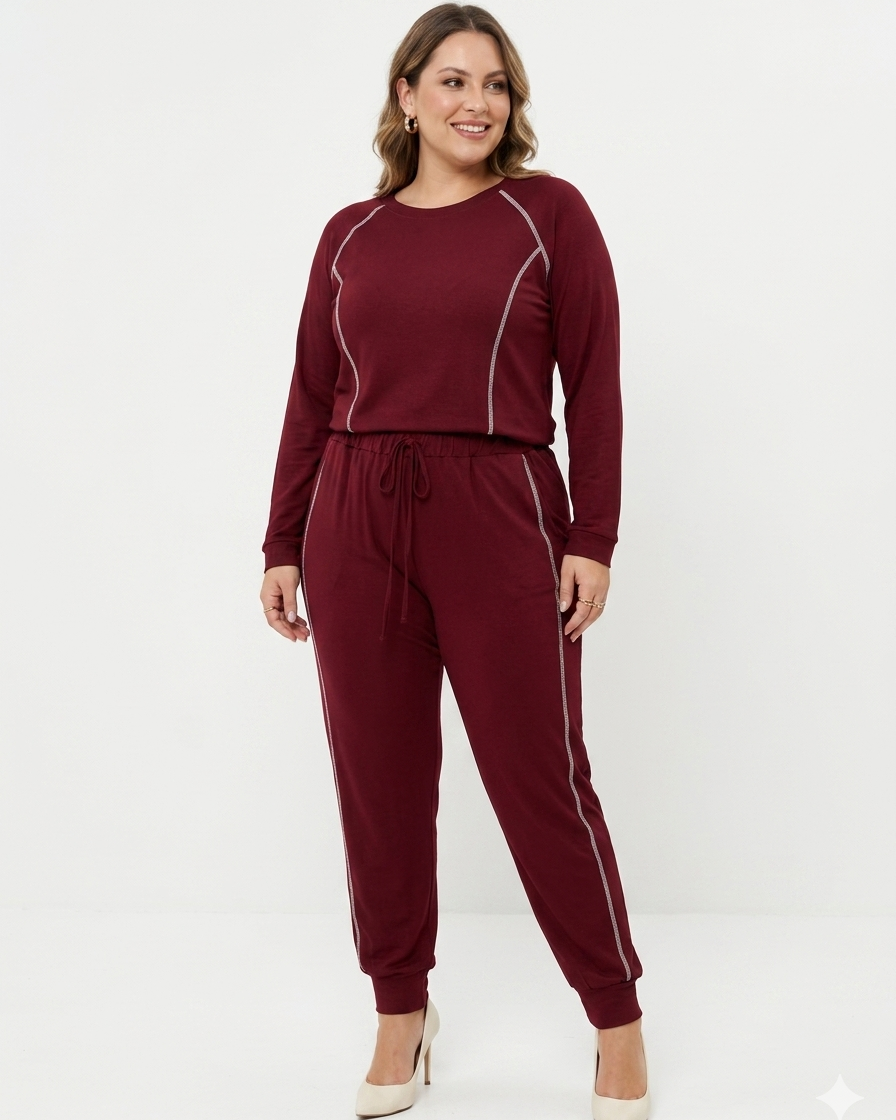 Conjunto Plus de Malha Blusa e Calça 60151