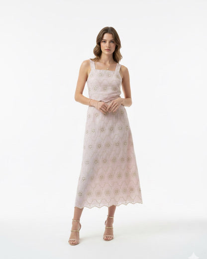 Conjunto Cropped e Saia Bordado 91082